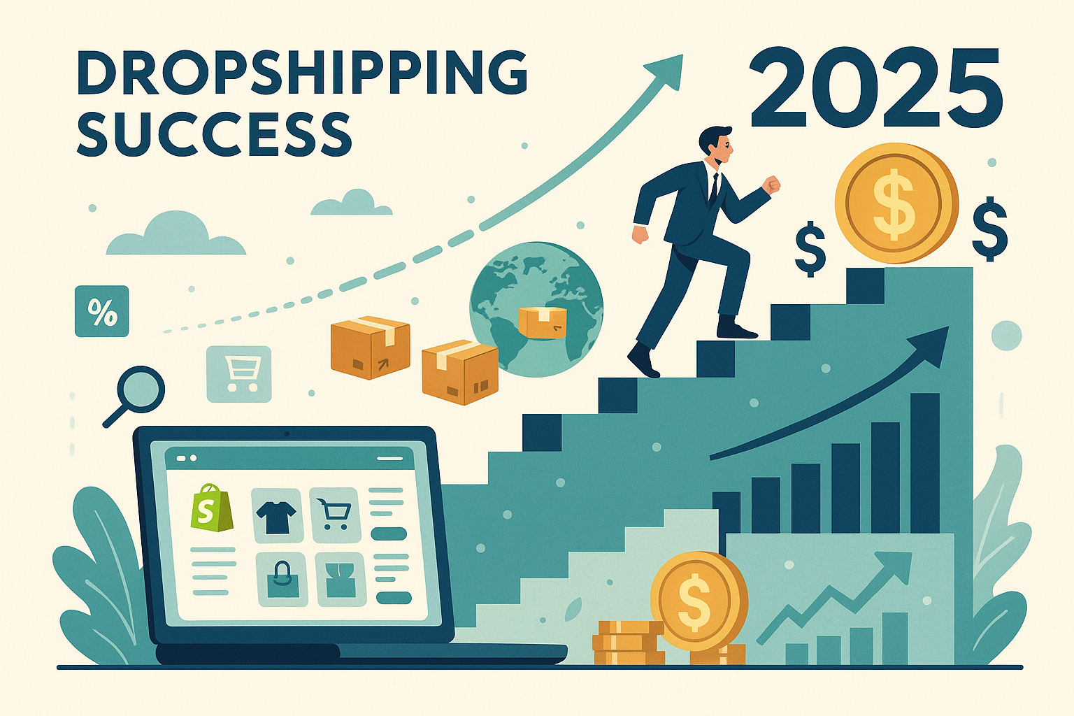  Shopify ile dropshipping işine başlamak isteyenler için güncel bir rehber! 2025 trendleri, ürün seçimi, tedarikçi yönetimi ve pazarlama ipuçları bu yazıda.