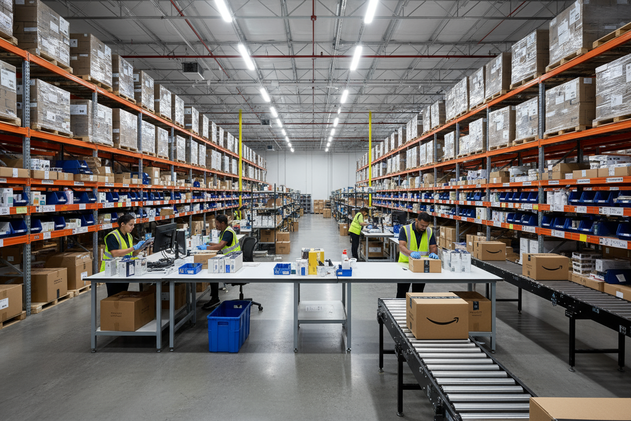 Amazon FBA satıcıları için profesyonel hazırlık hizmeti! Bouncebuds Prep Center ile Amazon standartlarına uygun, hızlı ve düşük maliyetli lojistik çözümleri.