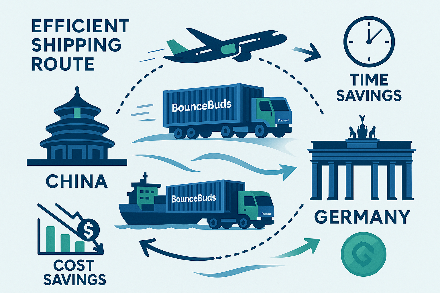 Bouncebuds ile Çin’den Almanya’ya lojistik süreçlerinizi hızlandırın ve maliyetlerinizi düşürün. Avrupa pazarına avantajlı giriş yapmanın en kolay yolu!